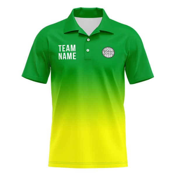 Benutzerdefinierte Grün Gelb Fußball Polo-Shirts Fügen Sie Ihr Einzigartiges hinzu Logo Name Nummer Verkauf – Bild 2