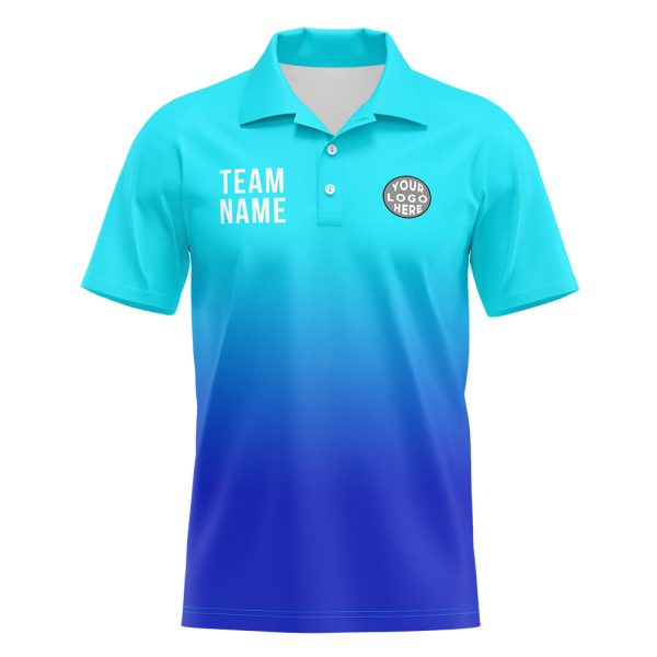 Benutzerdefinierte Hellblau Blau Fußball Polo-Shirts Fügen Sie Ihr Einzigartiges hinzu Logo Name Nummer Jetzt online – Bild 2