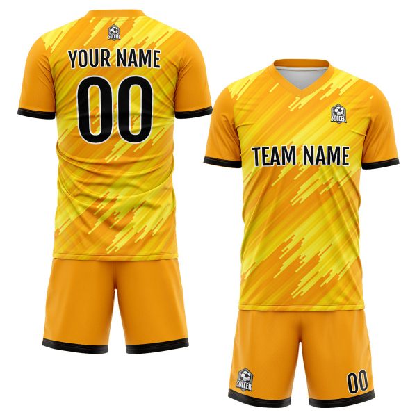 Benutzerdefinierte Orange Fußball Trikots für Männer Frauen Personalisierte Fußball Uniformen für Erwachsene und Kind Zu verkaufen – Bild 2