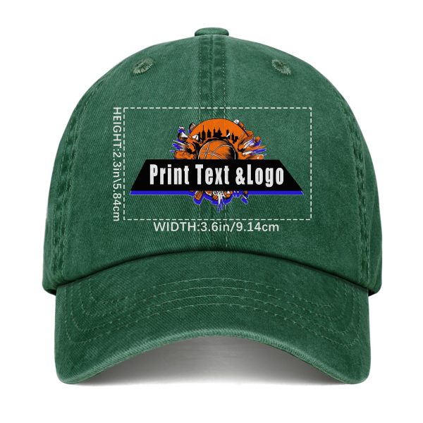 Kundenspezifisch Grün Logo Washed Cowboy Ponytail Cap Metall Snapback Herren und Damen Atmungsaktive Baseballkappen Jetzt online