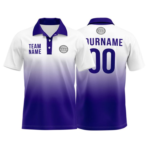 Benutzerdefinierte Lila Fußball Polo-Shirts Fügen Sie Ihr Einzigartiges hinzu Logo Name Nummer Rabatt