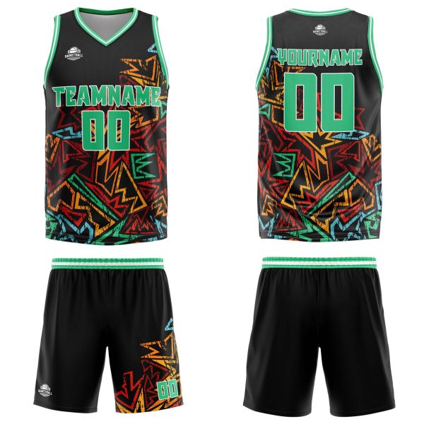 Benutzerdefinierter Grün Basketball Jersey Uniform Anzug gedruckt Ihr Logo Name Nummer Jetzt online – Bild 3