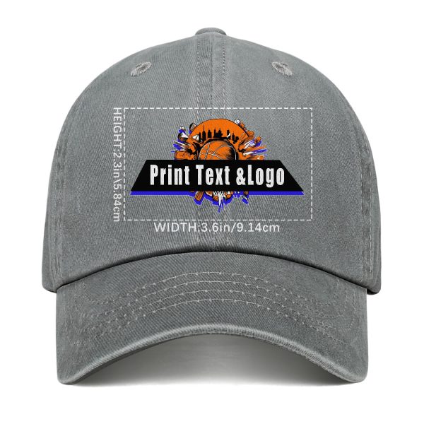 Kundenspezifisch Grau Logo Washed Cowboy Ponytail Cap Metall Snapback Herren und Damen Atmungsaktive Baseballkappen Rabatt