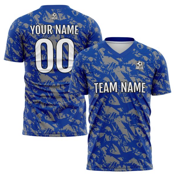 Benutzerdefinierte Royal Grau Fußball Trikots für Männer Frauen Personalisierte Fußball Uniformen für Erwachsene und Kind Zu verkaufen