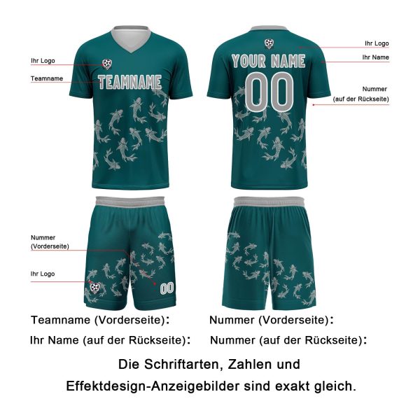 Benutzerdefinierte Dunkel Grün Trikots für Männer Frauen Personalisierte Fußball Uniformen für Erwachsene und Kind Angebot – Bild 5