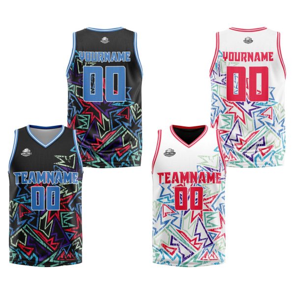 Benutzerdefinierte Blau Reversible Basketball Jersey Personalisierte Print Name Nummer Logo Online-Schn?ppchen