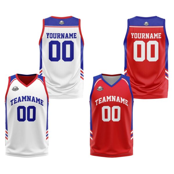 Benutzerdefinierte Royal Rot Reversible Basketball Jersey Personalisierte Print Name Nummer Logo Online-Schn?ppchen
