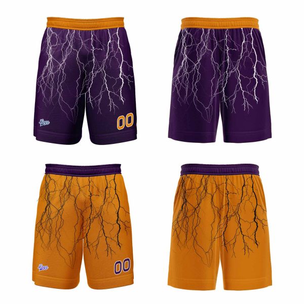 Benutzerdefinierte Lila Orange Reversible Basketball Jersey Personalisierte Print Name Nummer Logo Zu verkaufen – Bild 3