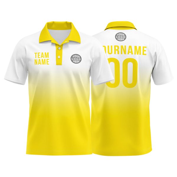 Benutzerdefinierte Gelb Fußball Polo-Shirts Fügen Sie Ihr Einzigartiges hinzu Logo Name Nummer Online-Verkauf