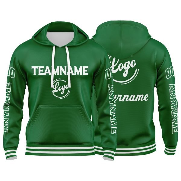 Benutzerdefinierter Grün Hoodie für Mann, Frau, Mädchen, Junge. Drucken Sie Ihr Logo, Ihren Namen und Ihre Nummer Online-Schn?ppchen
