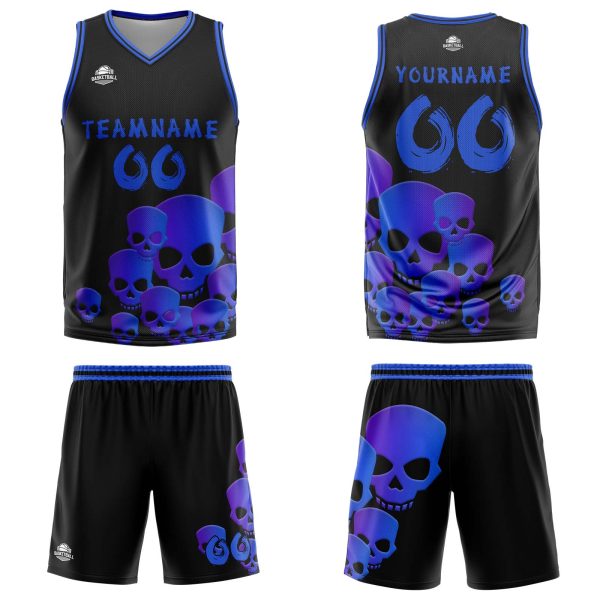 Benutzerdefinierter Blau Basketball Jersey Uniform Anzug gedruckt Ihr Logo Name Nummer Online-Schn?ppchen – Bild 3