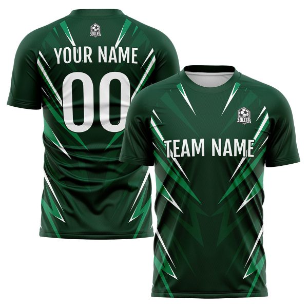 Benutzerdefinierte Drak Grün Fußball Trikots für Männer Frauen Personalisierte Fußball Uniformen für Erwachsene und Kind Angebot